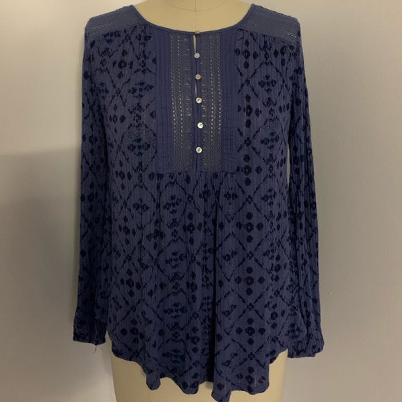 Lucky Brand Tops - Lucky Brand Knit Floral Lace Top